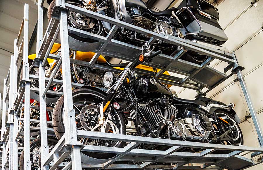 Professional motorbike storage